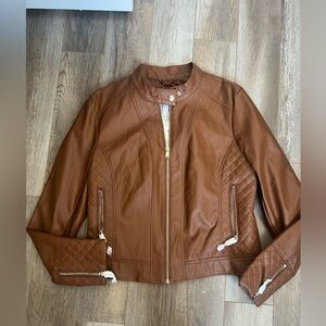 Guess faux leather brown jacket